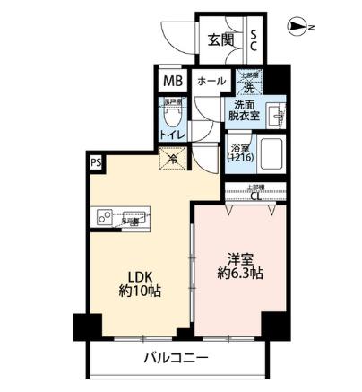 プレール・ドゥーク本所吾妻橋V(1LDK/5階)の間取り写真