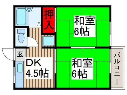 メゾンタジマ(2DK/2階)の間取り写真