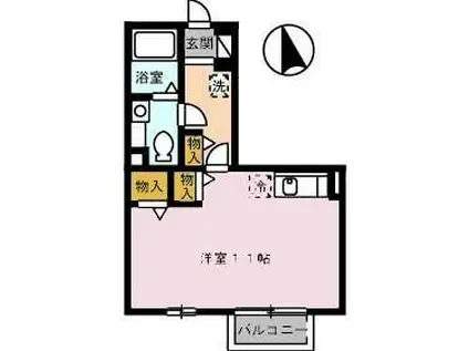 エスポワール(ワンルーム/1階)の間取り写真