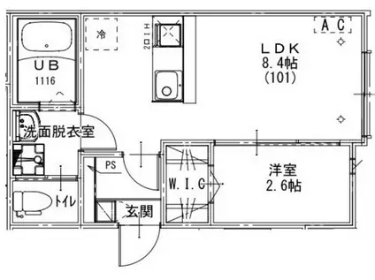 KEIAI RESIDENCE 小手指(1LDK/3階)の間取り写真