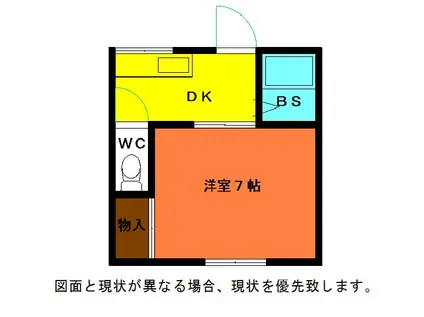 ブライトハウス(1K/1階)の間取り写真