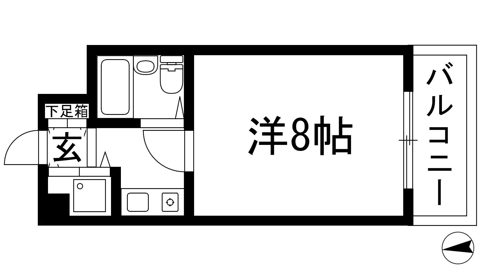 西北チェリー(1K/2階)の間取り写真