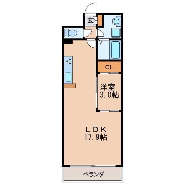 GRAMERCY SHIRAKAWA KOEN(1LDK/13階)の間取り写真