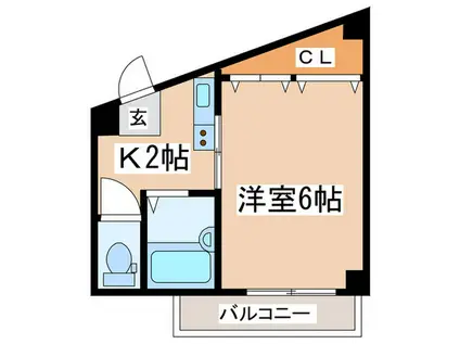 コスモ生田(1K/3階)の間取り写真