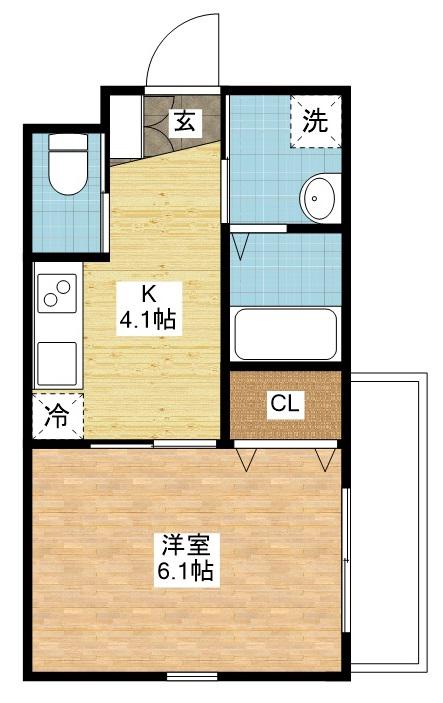 セントポリア泉(1K/4階)の間取り写真