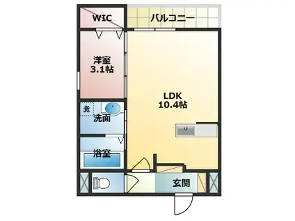 天理アパート(1LDK/2階)の間取り写真