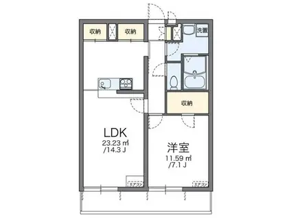 レオパレスアクアグレイス西尾久(1LDK/3階)の間取り写真
