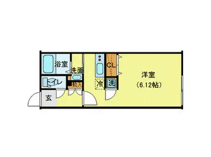 MODULOR白山II(ワンルーム/4階)の間取り写真