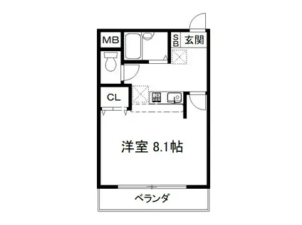 エスペランサ(1K/1階)の間取り写真