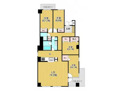 三田カルチャータウンリフォレD棟301 関学男子専用シェアハウス(ワンルーム/3階)の間取り写真