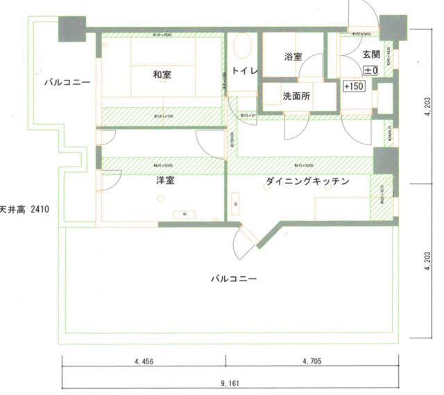 北鎌倉ガーデン(2DK/3階)の間取り写真