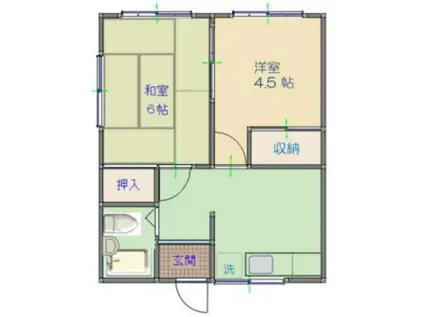 サニーハイツアヤ(2K/1階)の間取り写真