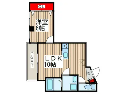 M・Nプレイス(1LDK/3階)の間取り写真