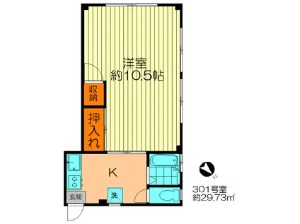 アルチェ(1K/3階)の間取り写真