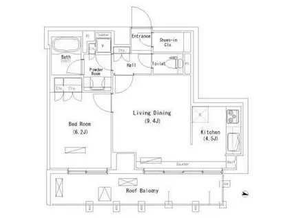アイ・スイート東中野(1LDK/10階)の間取り写真
