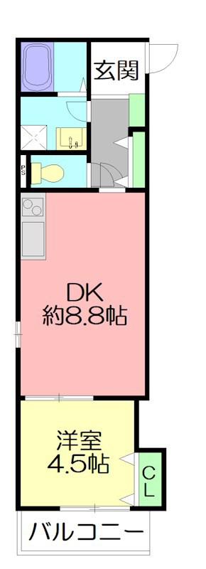 フォレスト相武台(1DK/3階)の間取り写真