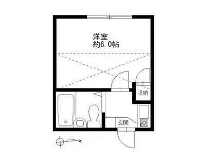 クラレンス上青木西(1K/2階)の間取り写真