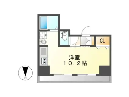 THE RESIDENCE IMAIKE イースト(ワンルーム/4階)の間取り写真