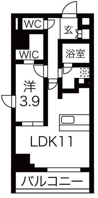 ルネサンスコート築地(1LDK/6階)の間取り写真