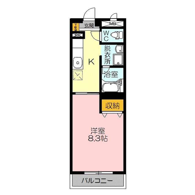 三記マンション日野(1K/5階)の間取り写真
