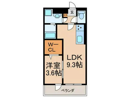 シンフォニー久津川(1LDK/3階)の間取り写真