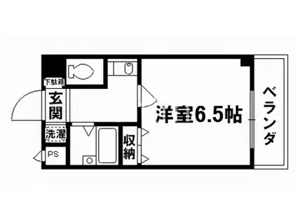 プレサンス京都二条城前(1K/4階)の間取り写真