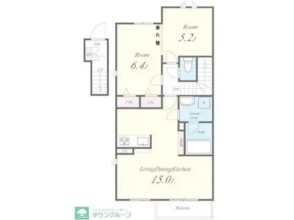 INSIDE SEA(2LDK/2階)の間取り写真