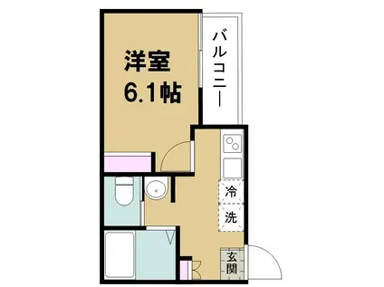 キャメル浦和桜田(1K/2階)の間取り写真