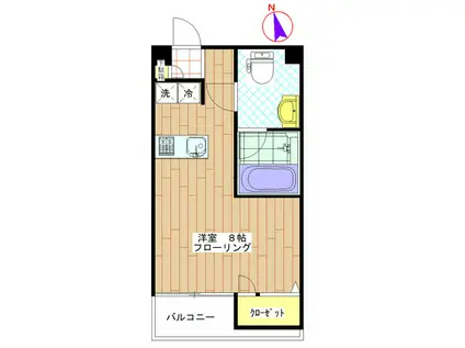 CONTINE(ワンルーム/1階)の間取り写真