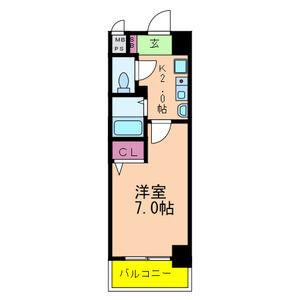 クリエイト21アテンドル梅田(1K/2階)の間取り写真