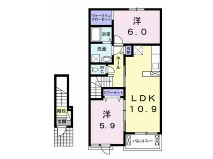 モダンハウス南方(2LDK/2階)の間取り写真