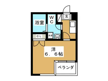 ROOM335(1K/2階)の間取り写真
