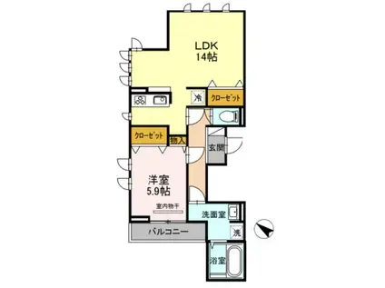CRESCENTE経堂 壱番館(1LDK/2階)の間取り写真