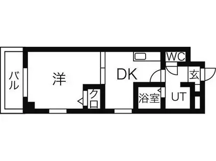 セントラルハイツ可児(1DK/4階)の間取り写真