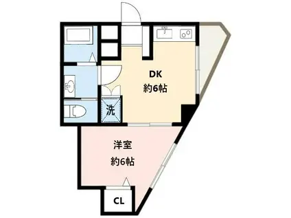 ビュラ田園調布(1DK/4階)の間取り写真