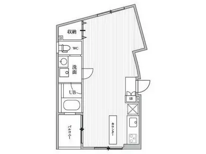 T′S CUORE BLISS 自由が丘(ワンルーム/2階)の間取り写真