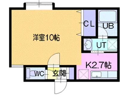 インセンスリヴァー04(1K/1階)の間取り写真