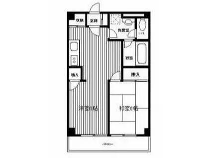 ダイアパレス大口(1LDK/2階)の間取り写真