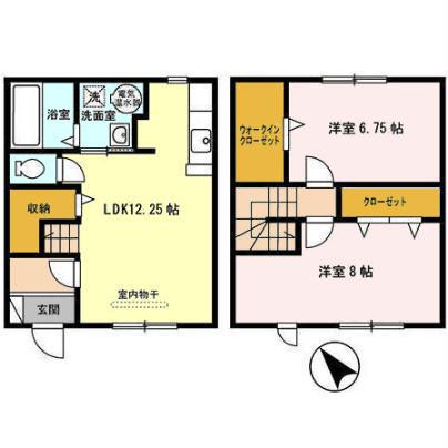 PRIMEMAISON1号館(2LDK/1階)の間取り写真