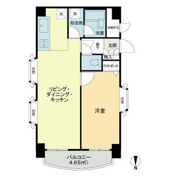 ライオンズマンション青葉通第2(1LDK/4階)の間取り写真