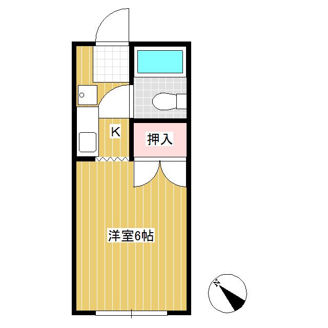 ハイツいわき(1K/3階)の間取り写真