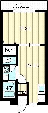 エピナール壹番館(1DK/1階)の間取り写真