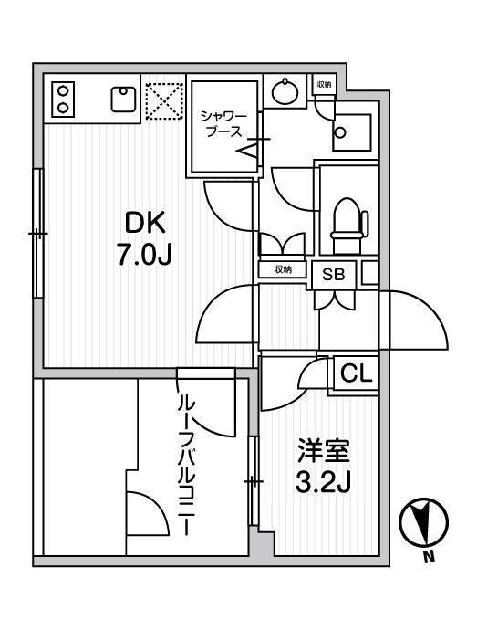ディームス西早稲田(1DK/3階)の間取り写真