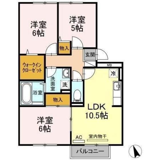 クレッシェンド今村(3LDK/3階)の間取り写真