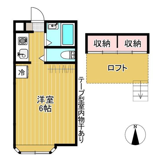 ジュネスクリエイトI(1K/2階)の間取り写真