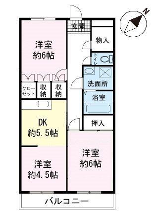 シズコーポ(3DK/3階)の間取り写真