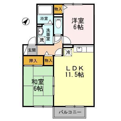 セジュールME秀(2LDK/1階)の間取り写真