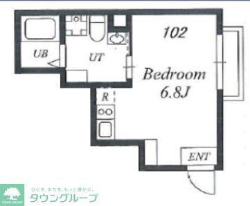 プラチナフォルム荏原中延(ワンルーム/1階)の間取り写真