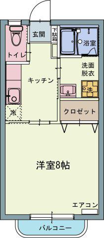 アントレ(1K/1階)の間取り写真