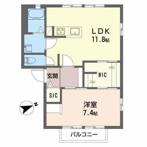 フレグランス池尻(1LDK/2階)の間取り写真